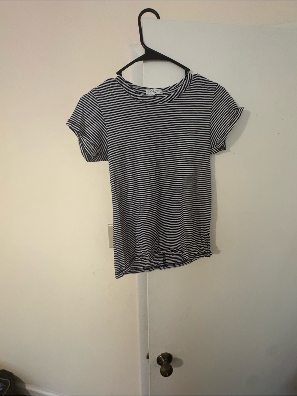 rag & bone black  and White Stripe Short Sleeve Tee